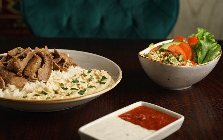 Doner Lamb On Rice With Salad